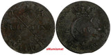 SWEDEN Carl XIV Johan Copper 1828 1/4 SKILLING KM# 595 (17 910)