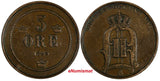 Sweden Oscar II Bronze 1895 5 Ore Large Letters Variety KM# 757 (17 913)