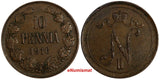 Finland Nicholas II Copper 1916 10 Pennia KM# 14 (18 634)