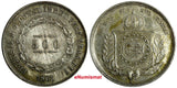 Brazil  Pedro II Silver 1863 500 Reis aUNC KM# 464 (18 844)