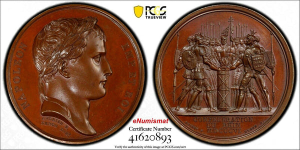 FRANCE Specimen Medal "1806" Napoleon Confederation of the Rhine PCGS SP65 TOP !