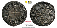 FRANCE La Marche Silver Hugues IX (1199-1219) Denier PCGS XF DETAILS Dup-960 (2)