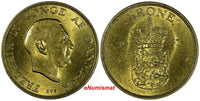 DENMARK Frederik IX Aluminum-Bronze 1957 CS 1 Krone UNC KM# 837.2 (17 274)