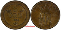 Sweden Oscar II Bronze 1906 5 Öre Mintage-565,280 UNC KM# 770 (17 297)