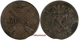 SWEDEN Adolf Frederick Copper 1767 2 Ore, S.M. Low Mintage-467,000 KM#461/17 300