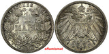 Germany - Empire Wilhelm II Silver 1908-A 1 Mark aUNC Light Toning KM14(10 027)