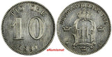 Sweden Oscar II Silver 1881 EB 10 Ore LOW MINTAGE RARE DATE KM# 755 (10 842)