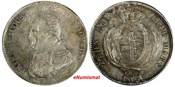 Germany SAXONY-ALBERTINE Friedrich August I Silver 1823 IGS Thaler KM#1092 (116)