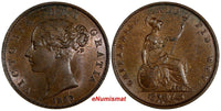 GREAT BRITAIN Victoria (1837-1901) Copper 1853 Half 1/2 Penny Luster KM726/787
