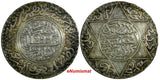 Morocco Moulay al-Hasan I Silver AH1299(1882) 5 Dirhams UNC LighT Toned Y# 7