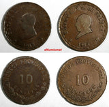 Mexico-Revolutionary OAXACA Copper LOT OF 2 COINS 1915  10 Centavos High Grade