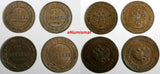 RUSSIA Nicholas II Copper LOT OF 4 COINS 1914-1916 1 KOPECK,2 KOPECK Y#9.2;Y#9.3