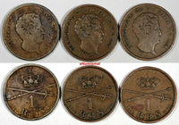 DENMARK Copper LOT OF 3 COINS 1842 FK VS 1 Rigsbankskilling KM# 726.1