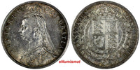 Great Britain Victoria (1837-1901) Silver 1887 1/2 Crown ch.XF/AU KM# 764 (239)