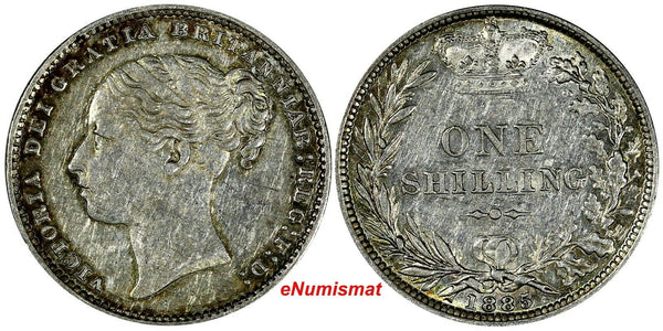 Great Britain Victoria (1837-1901) Silver 1885 1 Shilling 'Young Head' KM# 734.4
