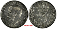 Great Britain George V Silver 1918 3 Pence Maundy KM# 813 (17 264)