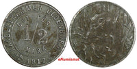 German Notgeld Oldenburg Iron 1917 1/2 Mark  WWI Issue Funck# 407 (17 367)