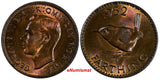 Great Britain George VI Bronze 1952 Farthing UNC RED BROWN KM# 867 (17 378)