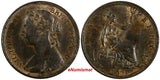 Great Britain Victoria Bronze 1891 1/2 Penny aUNC Nice Toning KM# 754 (17 386)