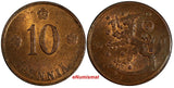 Finland Copper 1921 10 Penniä  UNC Condition KM# 24 (17 468)