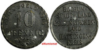 Germany Bochum Gelsenkirchen Hatingen Steel Notgeld 1918 10 Pfennig Funck# 49.1