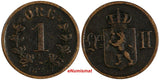 Norway Oscar II Bronze 1877 1 Ore BETTER DATE VF Condition KM# 352 (18 057)