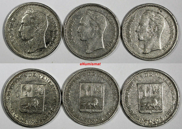 Venezuela LOT OF 3 COINS 1965 50 Centimos Royal Mint, London Y# 41 (18 065)