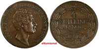 Sweden Oscar I Copper 1851 4 Skilling 37.2 mm Mintage-38,256 KM# 672 (18 073)