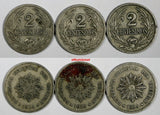 Uruguay LOT OF 3 COINS 1924 2 Centesimos KM# 20 (18 077)