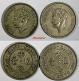 Hong Kong, Prc George VI Copper-Nickel LOT OF 2 COINS 1951 50 Cents KM#27.1(082)
