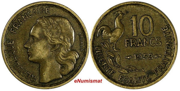 France Aluminum-Bronze 1953 10 Francs KM# 915.1 (18 087)