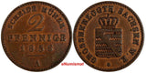 German States SAXE-WEIMAR-EISENACH Karl Alexander 1858 A 2 Pfennig KM# 206 (089)