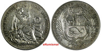 Peru Silver 1934 1 Sol  37mm  Mint Luster KM# 218.2 (18 171)