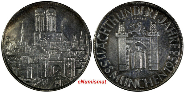 Germany-Federal Republic Silver 1958 Medal Thaler 800th Anniversary 42,75mm (81)