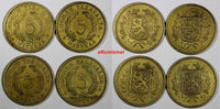 Finland Aluminum-Bronze LOT OF 4 COINS 1933-1940 S 5 Markkaa KM# 31 (18 184)