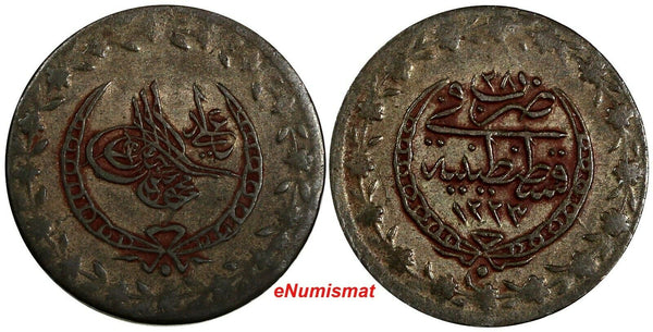 Turkey Mahmud II Silver AH1223//28 (1835) 20 Para Konstantiniyye Mint KM# 596(7)