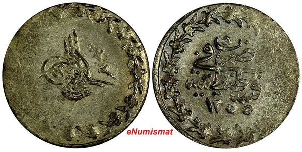 Turkey Abdul Mejid Silver AH 1255//5 (1843) 10 Para aUNC KM# 652 (18 207)