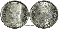 EGYPT Farouk (1936-1952) Silver AH1361// 1942 2 Piastres KM# 365 (18 216)