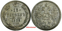 RUSSIA Nicholas II Silver 1906 SPB EB 15 KOPECKS  Y# 21a.2 (18 237)