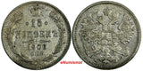 RUSSIA Nicholas II Silver 1906 SPB EB 15 KOPECKS  Y# 21a.2 (18 237)
