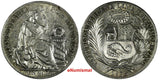 Peru Silver 1935 1 Sol  37mm Mintage-695,000 Mint Luster KM# 218.2 (18 265)