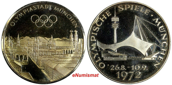 CERMANY BRONZE SILVERED MEDAL MUNICH 1972 OLYMPICS  26.8-10.9 (18 310)