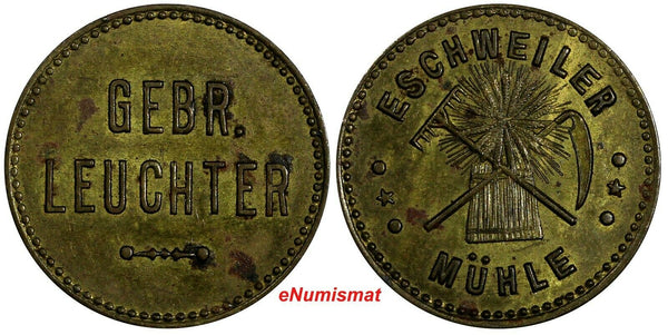 Germany Bronze Token - ESCHVILLER MÜHLE (MILL) GEBR. LEUCHTER (18 322)