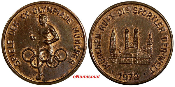 Germany Copper Token - Munich 1972 Olympic Games 18mm (18 324)