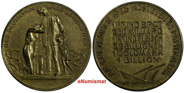 Germany Hyperinflation Medal 1st December, 1923 German People Suffering (18 337)