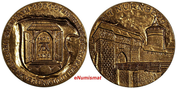 Germany Bronze Bavarian Bank Merger Medallion 1971 (34mm) (18 342)