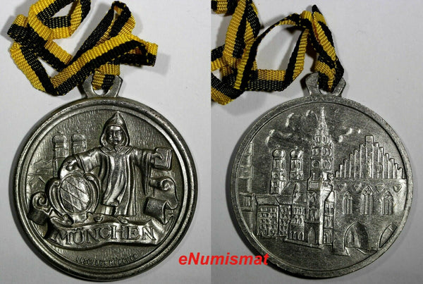GERMANY Silvered Bronze Munchen Bayern Medal Deschler  37mm+Loop (18 360)