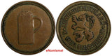 GERMANY Copper BEER TOKEN LÖWENBRAUKELLER * HEILMANNSEDER *  26mm (18 376)