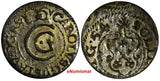 Swedish Livonia City of Riga Carl X Gustav Silver 1654 1 Solidus UNC KM# 50 (10)