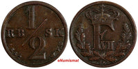 Denmark Frederik VII 1852 FK//VS 1/2 Rigsbankskilling  KM# 753 (18 631)